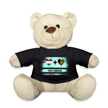 Afghanistan and the Netherlands 100% Genius flag - Teddy Bear - black - Front