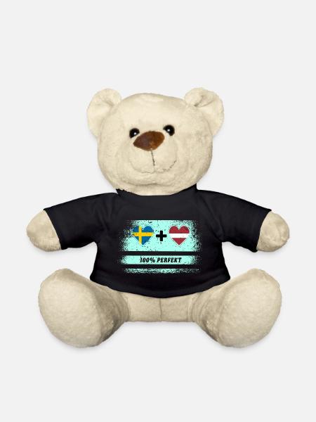 Lettland und Schweden 100% perfekt / Geschenk - Teddy - Schwarz