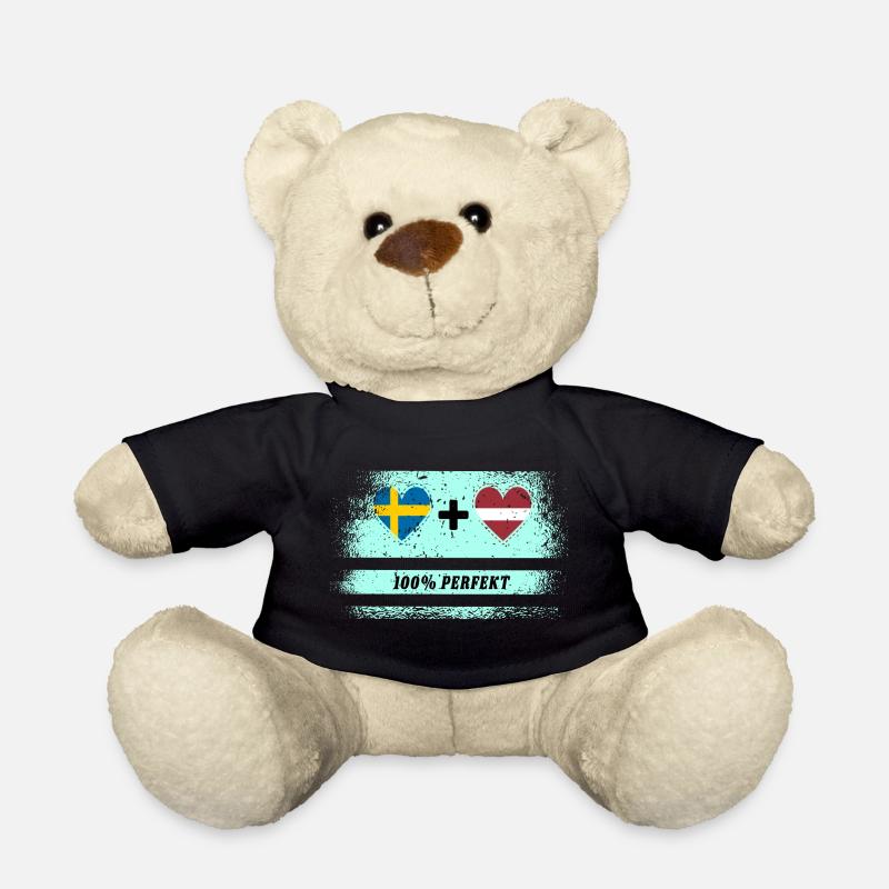 Lettland und Schweden 100% perfekt / Geschenk - Teddy - Schwarz