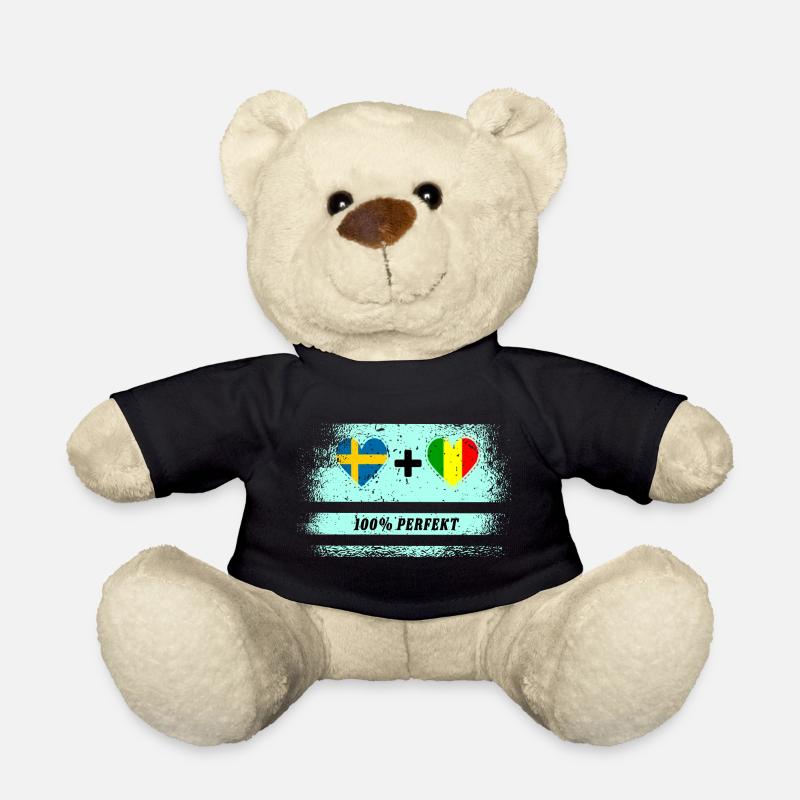 Mali und Schweden 100% perfekt / Geschenk - Teddy - Schwarz