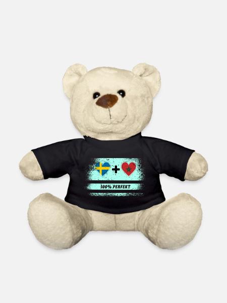 Marokko und Schweden 100% perfekt / Geschenk - Teddy - Schwarz