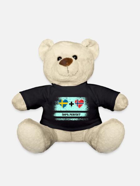 Norwegen und Schweden 100% perfekt / Geschenk - Teddy - Schwarz
