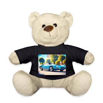 Blauer Sportwagen Retro 1960er - Teddy - Schwarz - Vorne