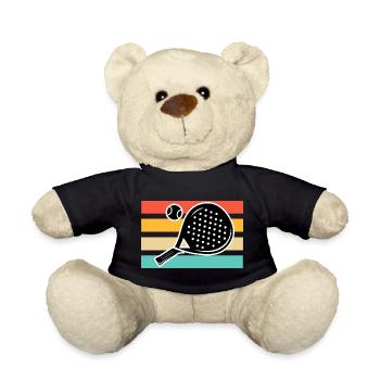 Padel Tennis Retro Vintage - Teddy Bear - black - Front