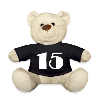 15. 15 JAHRE. 15-JÄHRIGES JUBILÄUM. GEBURTSTAG 15 JAHRE. - Teddy - Schwarz - Vorne