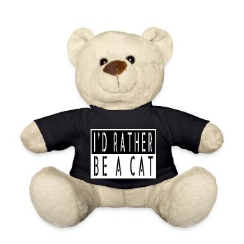 Pet Cat Love Funny Sayings Cats Humor Jokes - Teddy Bear - black - Front