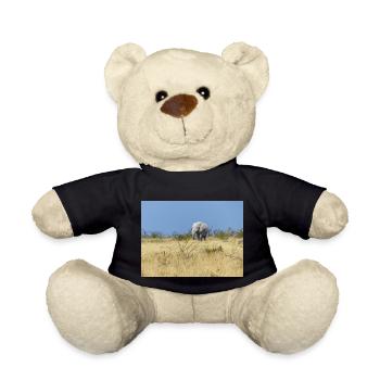 elephant and Landscape in a Etosha National Park - Teddy Bear - black - Front