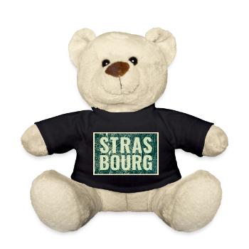 Plan de la ville de Strasbourg – Design urbain - Nounours - noir - Devant