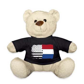 Fusion de drapeaux : Étoiles rayures Dutch Brush - Nounours - noir - Devant