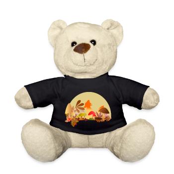 fox in autumn - Teddy Bear - black - Front