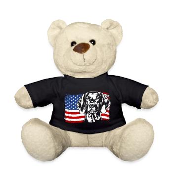 Magyar Vizsla America Flag Dogs Dog Wilsigns - Teddy Bear - black - Front