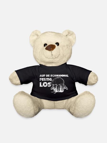 auf de Schwammal fertig los - auf die Pilze fertig - Teddy - Schwarz