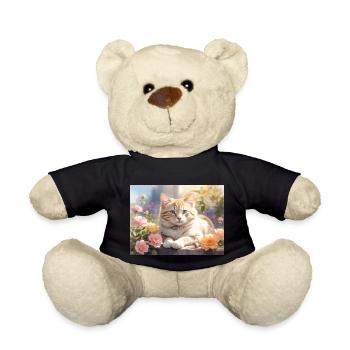 beau chat blanc - Nounours - noir - Devant