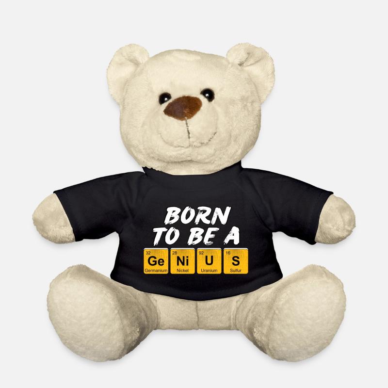 Inschrift mit den Namen der Elemente "Born To Be A Genius" - Teddy - Schwarz