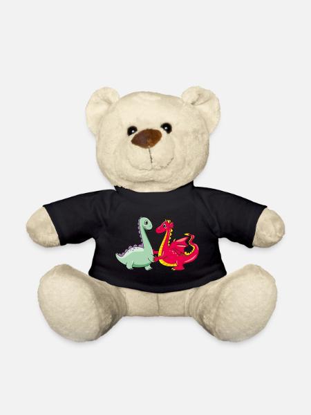 Cartoonish dragon and dino - Teddy Bear - black