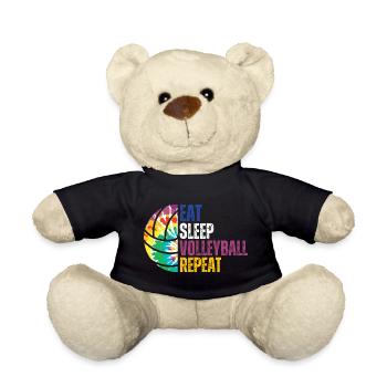 EAT SLEEP VOLLEYBALL REPEAT Tie Dye GIRLS BOYS - Nounours - noir - Devant