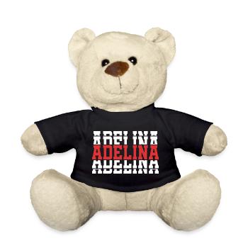 Adelina t-shirt stacked text gift t-shirt - Teddy Bear - black - Front