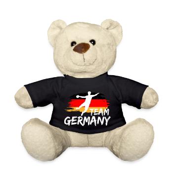 Handball Team Deutschland Flagge Handballer Ball - Teddy - Schwarz - Vorne