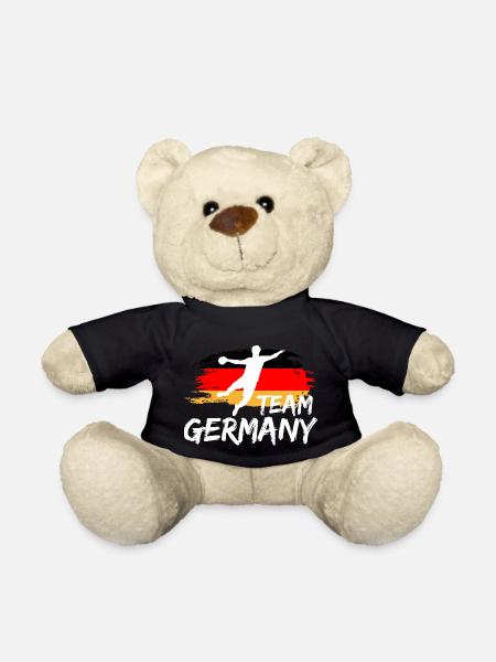 Handball Team Deutschland Flagge Handballer Ball - Teddy - Schwarz