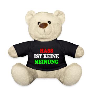 hass ist keine meinung - Teddy - Schwarz - Vorne