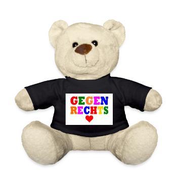 Gegen rechts - Teddy - Schwarz - Vorne