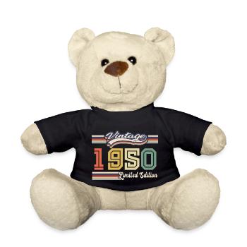 1950 Birthday Gift Awesome Since 1950 Came - Teddy Bear - black - Front