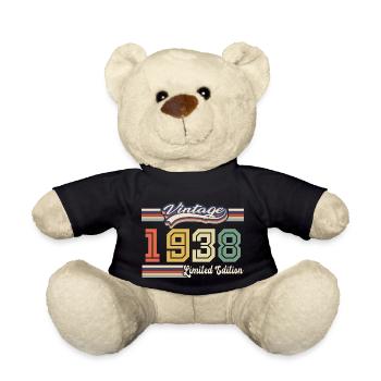 1938 Birthday Gift Awesome Since 1938 Came - Teddy Bear - black - Front