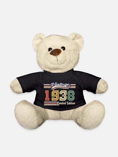 1938 Birthday Gift Awesome Since 1938 Came - Teddy Bear - black