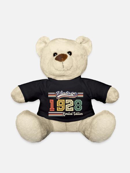 1928 Birthday Gift Awesome Since 1928 Came - Teddy Bear - black
