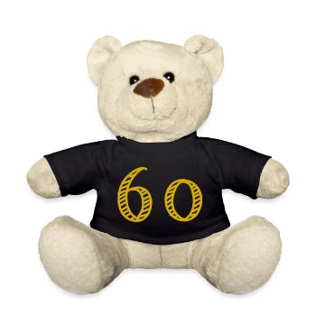 60. 60 JAHRE. 60-JÄHRIGES JUBILÄUM. 60. GEBURTSTAG. - Teddy - Schwarz - Vorne