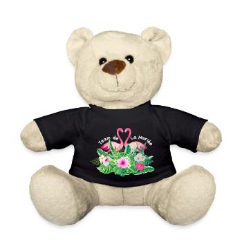 Tropical Flamingo Bridal Team - Teddy Bear - black - Front