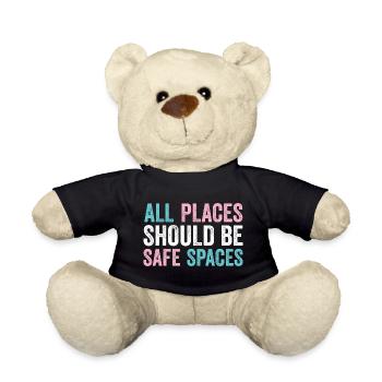 LGBTQ Pride Month - All Places Should Be Safe Spac - Teddy Bear - black - Front