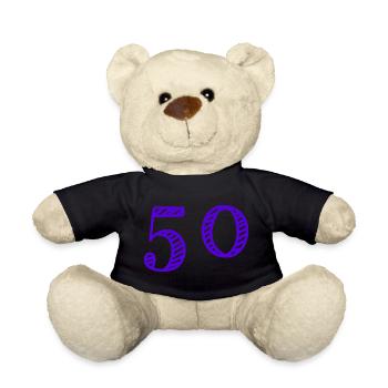 50. 50 ANS. 50e ANNIVERSAIRE. ANNIVERSAIRE 50 ANS. - Nounours - noir - Devant
