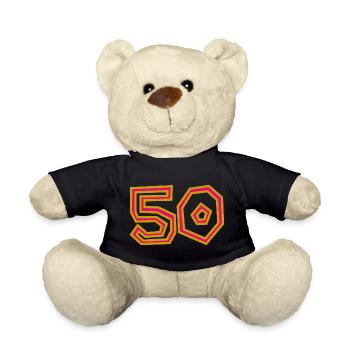 50. 50 ANS. 50e ANNIVERSAIRE. ANNIVERSAIRE 50 ANS. - Nounours - noir - Devant