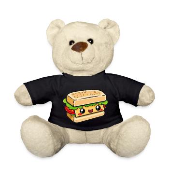 Sandwich mit Gesicht - Teddy - Schwarz - Vorne