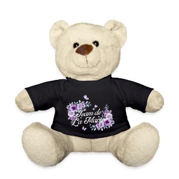 Lila Blumen Braut Team - Teddy - Schwarz - Vorne