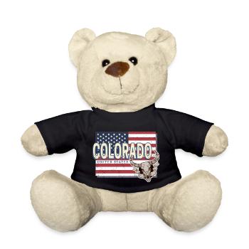Colorado United States Retro Map United States - Teddy Bear - black - Front