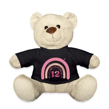 12e anniversaire rainbow rose - Nounours - noir - Devant