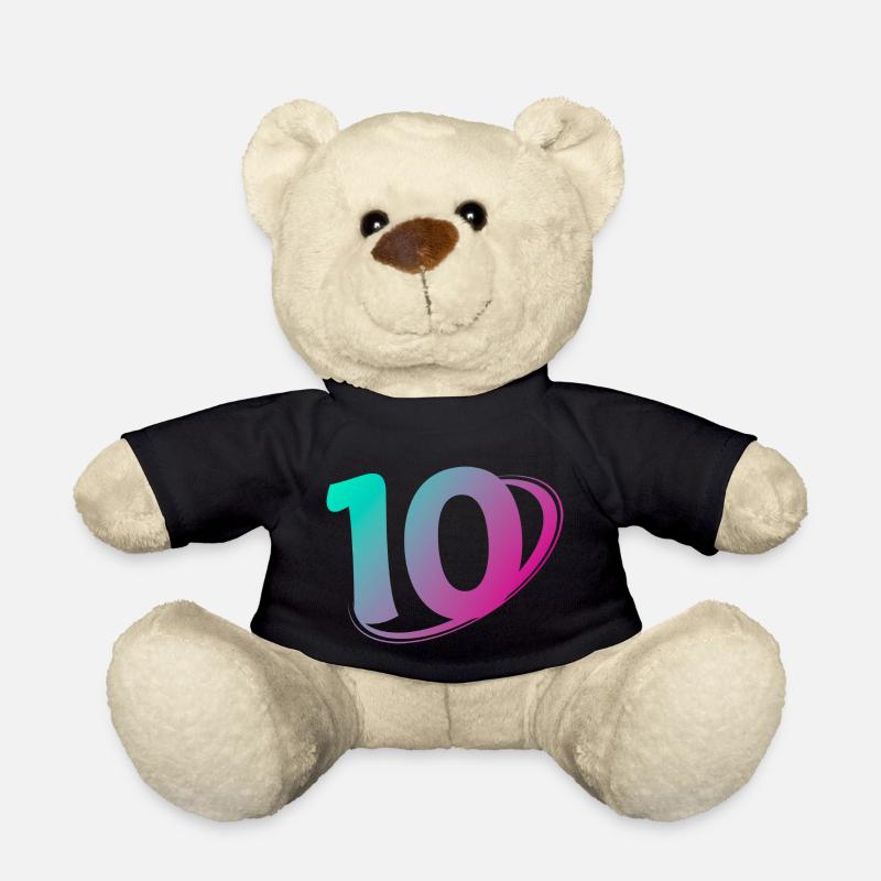 Nummer 10 mehrfarbig - Teddy - Schwarz