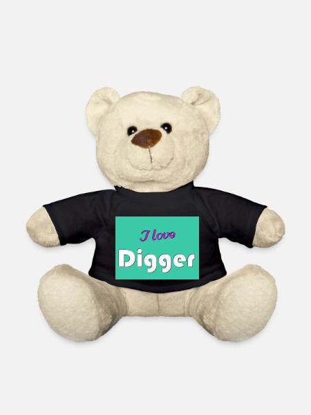 I love Digger - Teddy Bear - black