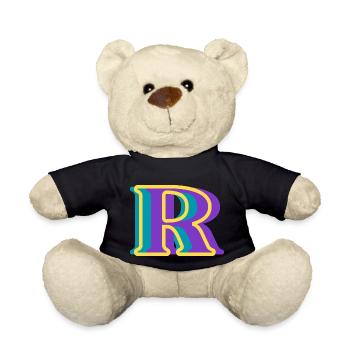 Mehrfarbiger Buchstabe r - Teddy - Schwarz - Vorne