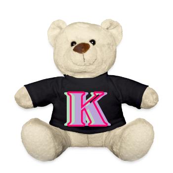 Mehrfarbiger Buchstabe k - Teddy - Schwarz - Vorne