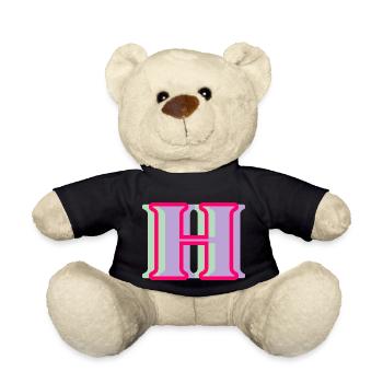 Multi-coloured letter h - Teddy Bear - black - Front