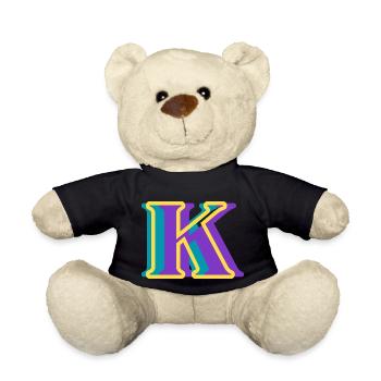 Mehrfarbiger Buchstabe k - Teddy - Schwarz - Vorne