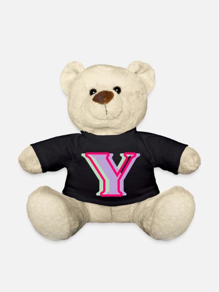 Mehrfarbiger Buchstabe y - Teddy - Schwarz