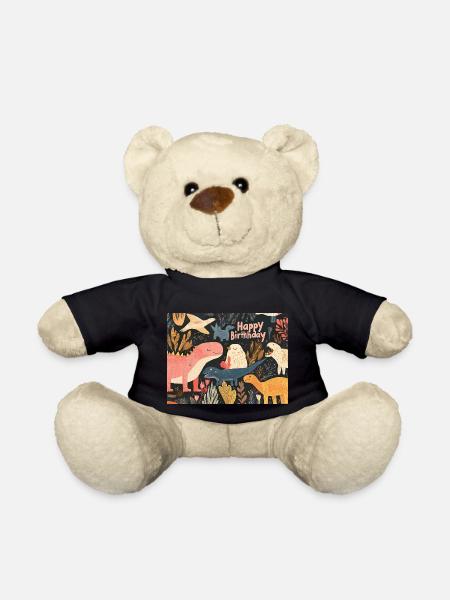 Happy Birthday Dino - Teddy Bear - black