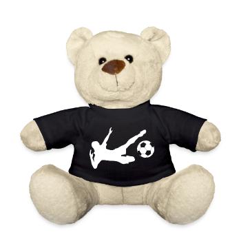 Minimalistische Silhouette Fußballspieler - Teddy - Schwarz - Vorne
