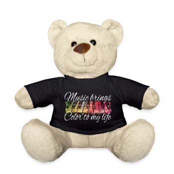 Piano - La musique apporte de la couleur dans ma vie - Nounours - noir - Devant