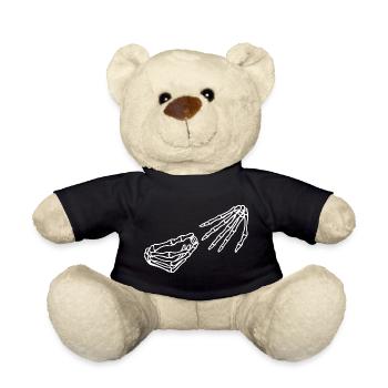 Illustration de main et de crâne de squelette éthéré - Nounours - noir - Devant