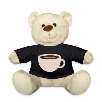 Elegant Coffee Latte Art Illustration - Teddy Bear - black - Front